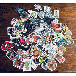 Lot of 87 Assorted Laptop Decorative Stickers